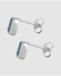 Elli Jewelry - Earrings Stud Topaz Oval 925 Sterling Silver
