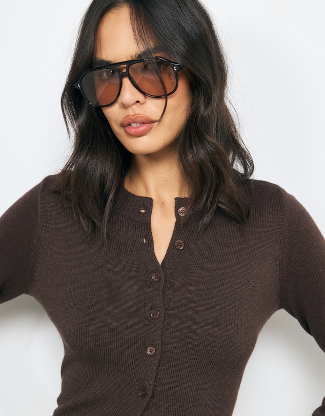 AERE - Loni Cotton Cashmere Blend Cardigan