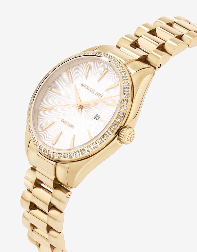Michael Hill - Women's 0.60 Carat TW Diamond Bezel Watch in Gold Tone Stainless Steel