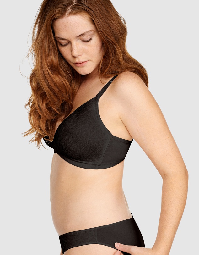 Naturana - Houndstooth Pattern Seamless Wirefree Bra