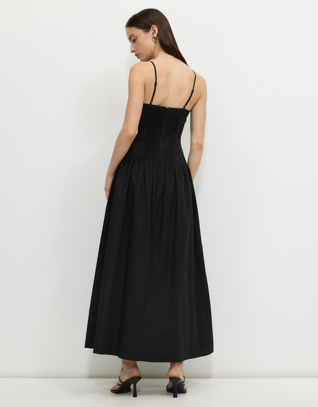 Calli - Drop Waist Gathered Maxi Dress
