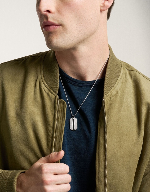 Fossil - Knox Stainless Steel Dog Tag Necklace