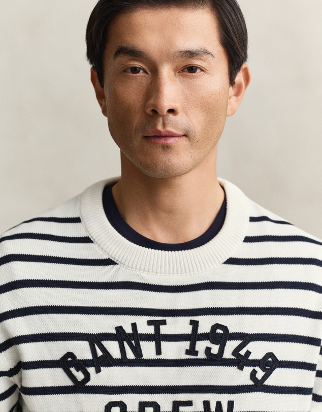 Gant - Breton Stripe Graphic Crew Neck