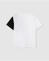 DKNY - Two-Tone Angled Logo Short Sleeve T-Shirt - Kids-Teens