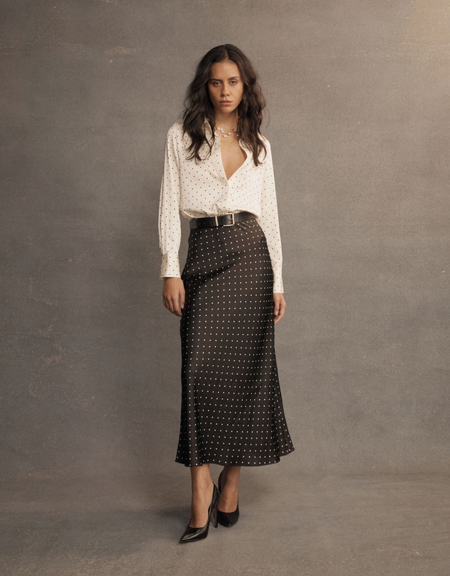 Forcast - Courtney Bias Satin Skirt