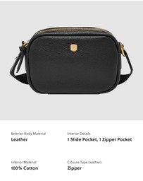 Fossil - Danni Black Crossbody Bag
