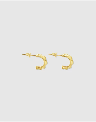 Ichu - Curved Mini Hoops Gold