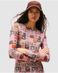 Tommy Jeans - Allover Print Mesh Midi Dress