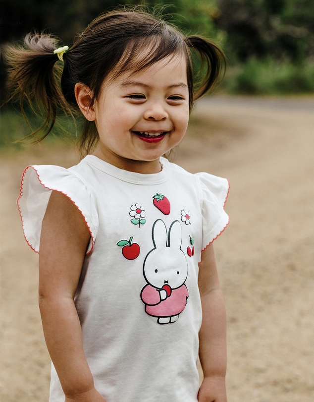 Kynd Baby - Miffy Frill Tee in Snow White