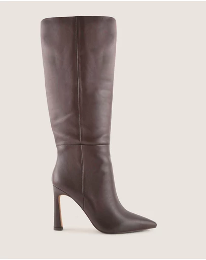 Shelly Shen - Lennon Heel Long Boots Brown Leather