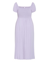 City Chic - Plus size Abbie Short Sleeve Maxi Dress - lilac