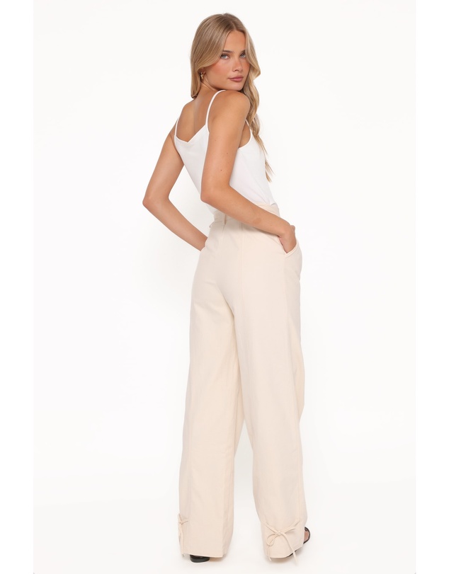 Petal & Pup - Asher Tie Detail Tapered Leg Pants - Cream