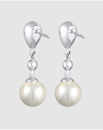 Elli Jewelry - Earrings Hanger Long with Pearls Drop Zirconia 925 Sterling Silver