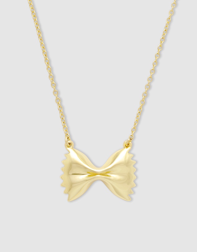 Wanderlust + Co - Bow Tie Pasta Gold Necklace