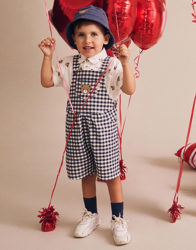 Huxbaby - Check Short Overalls - Babies