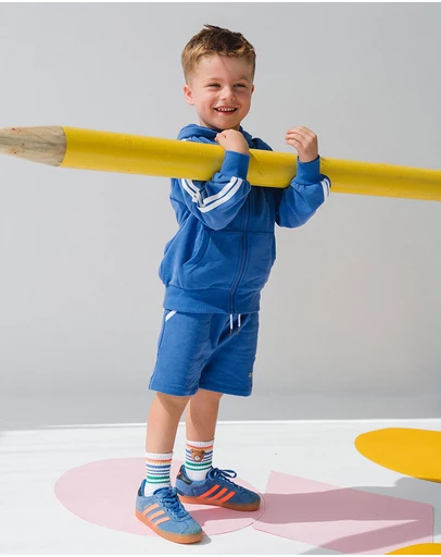 Huxbaby - Heritage Blue Sports Zip Through - Babies-Kids