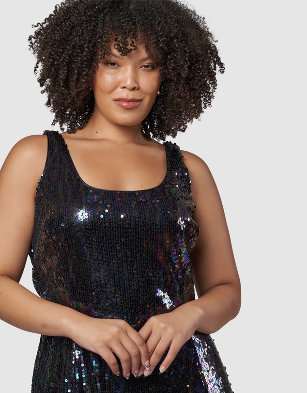 Pink Dusk by Curve Project - Desired Midi Sequin Dress