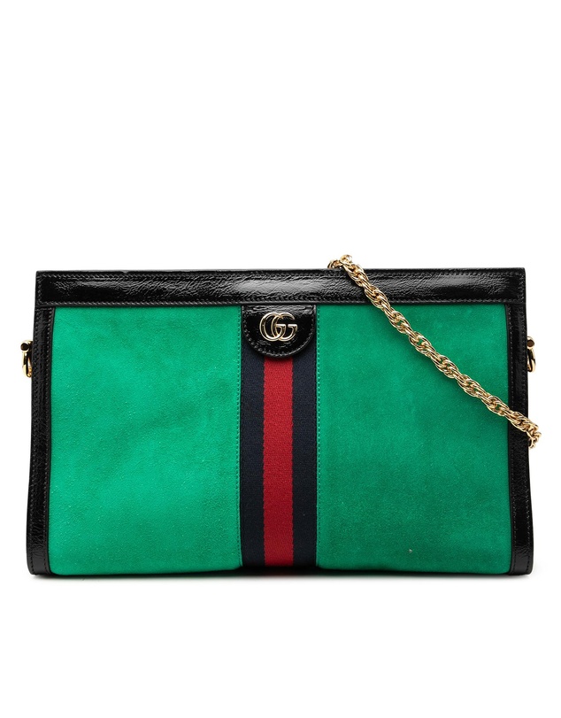 Pre-Loved by Azura Reborn - Pre-Loved Medium Suede Web Ophidia Chain Shoulder Bag