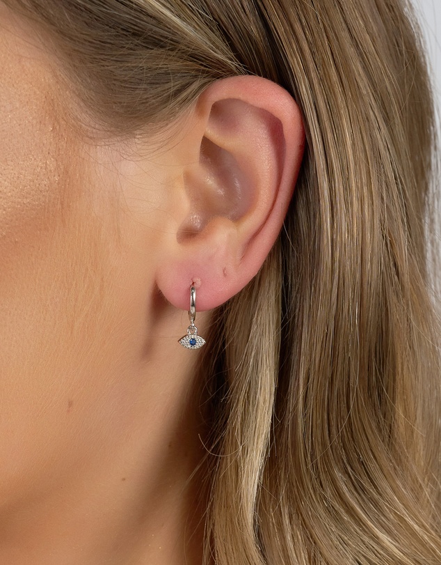 Izoa - Ophelia Evil Eye Huggie Earrings