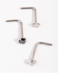 Lovisa - Surgical Steel Star & Diamante Nose Studs