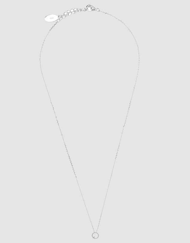 Georgini - Georgini Opal Glow Blue Created Opal Circle Silver Pendant