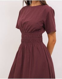Calli - Danni Shirred Midi Dress