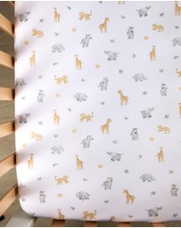 Living Textiles - 2 Pack Organic Cot Fitted Sheet - Roam & Roar