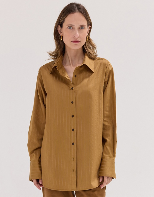 Cloth & Co. - The Dropped Yoke Shirt Bronze Stripe