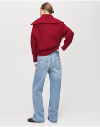 M.N.G - Funnel Neck Zip-Up Sweater