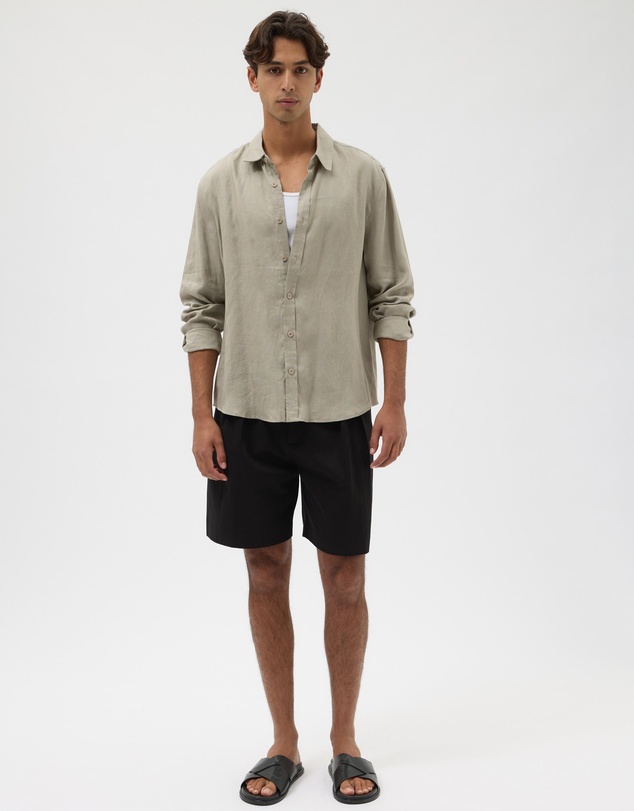 AERE - Pleated Cotton Tailored Shorts