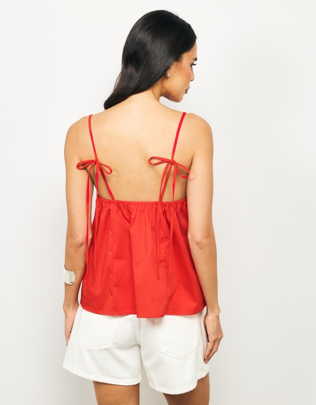 AERE - Zara Ruched Poplin Top