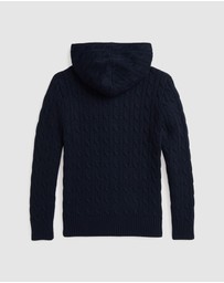 Polo Ralph Lauren - Cable Cotton Hooded Full-Zip Sweater - ICONIC EXCLUSIVE - Teens