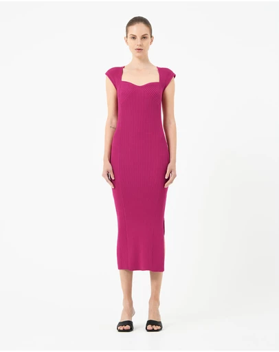 Forcast - Mara Heart Neck Knit Dress