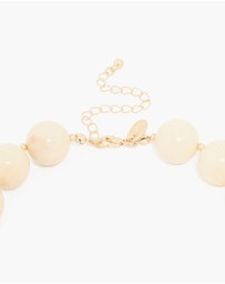 Lovisa - Gold Neutral Marble Beaded Necklace