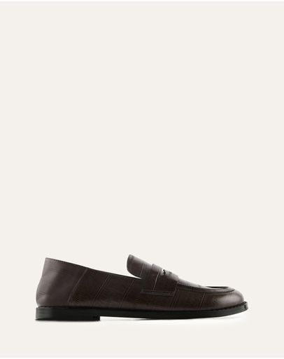 CHOCOLATE EMBOSSED LEATHER