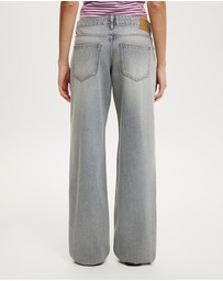 Cotton On - Belted Low Rise Straight Jean