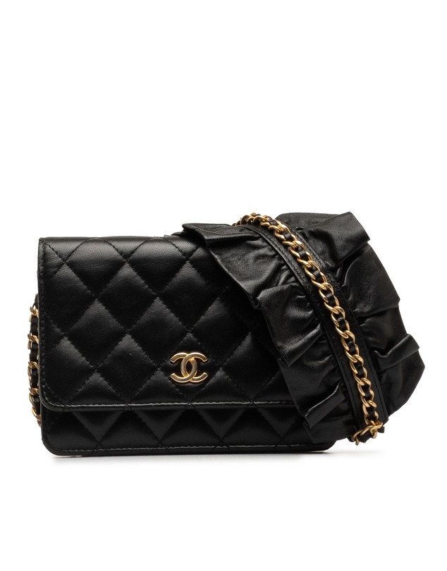 Pre-Loved by Azura Reborn - Pre-Loved chanel Quilted Leather Wallet-on-Chain with Chain Strap