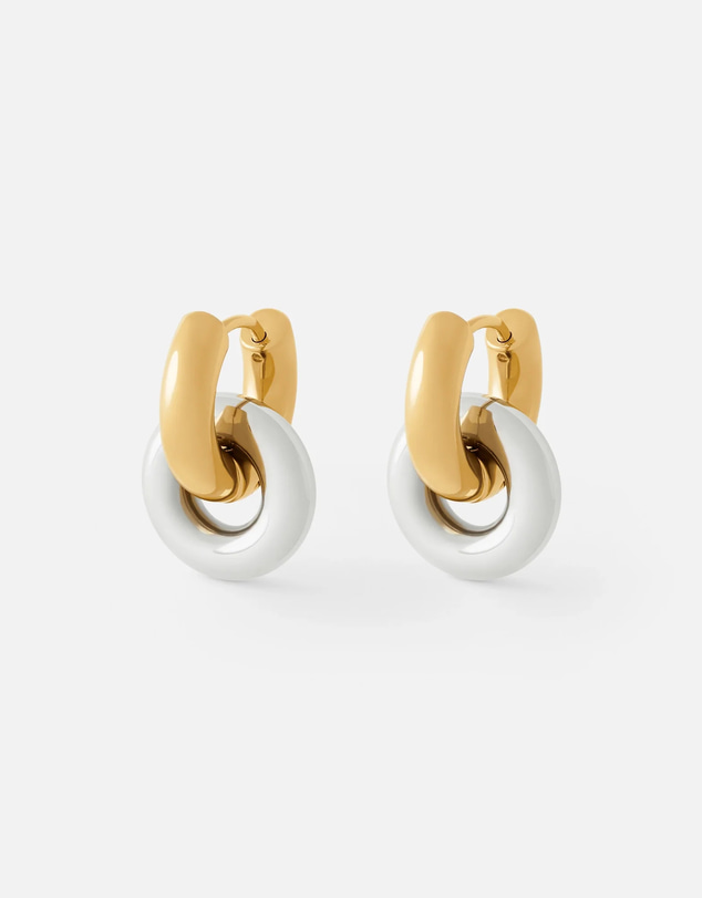 CENDRE - Hailey Huggie Earrings Two-Tone