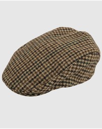 DENTS - Abraham Moon Check Tweed Flat Cap