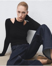 M.N.G - Ribbed Combined T-Shirt