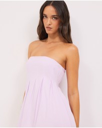 Calli - Karina Pleated Strapless Maxi Dress