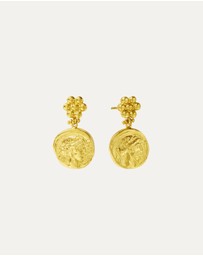 Ottoman Hands - Goddess Demeter Coin Stud Earrings