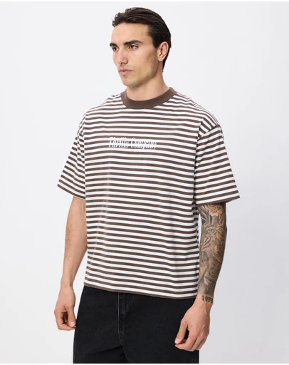 Thrills - Primitive Stripe Oversize Box Crop Tee