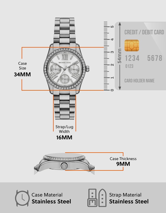 Michael Kors - Lexington Silver Chronograph Watch