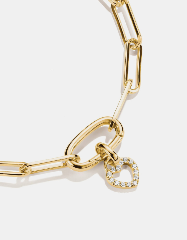 THOMAS SABO - Gold-Plated Open Heart Charm with White Zirconia