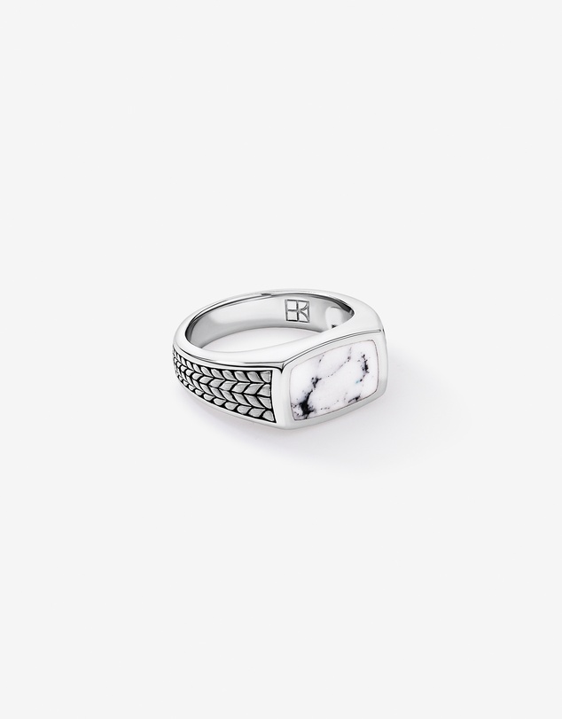 Michael Hill - Howlite Signet Ring in Sterling Silver