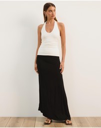 Atmos&Here - Tara Jersey Maxi Skirt with Gathers