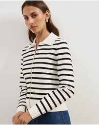 Atmos&Here - Delilah Long Sleeve Double Ended Zipped Knit Jacket