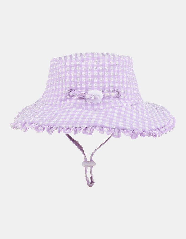 Minihaha - Lilac Gingham Swim Sunhat - Babies-Teens