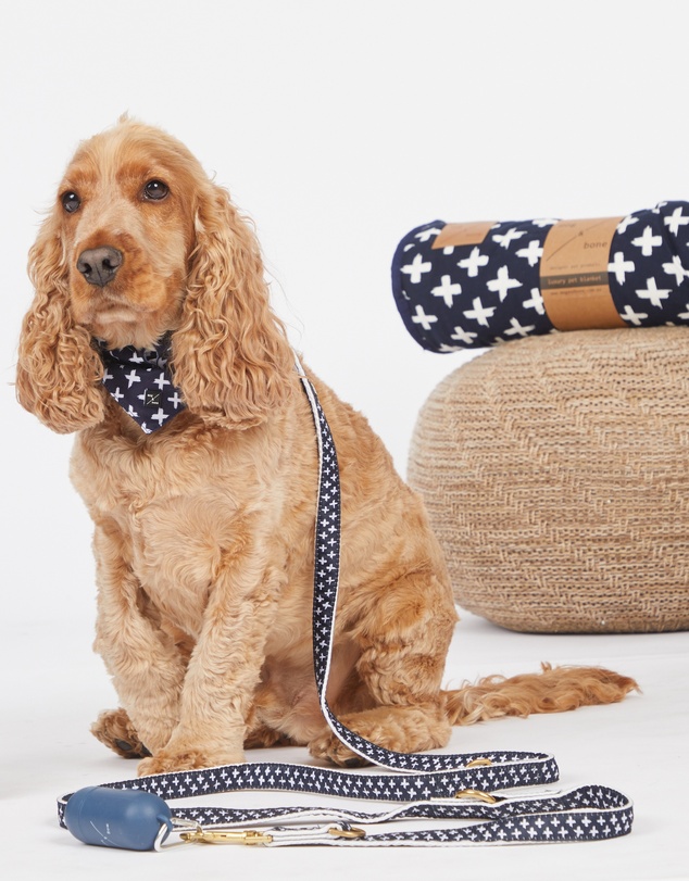 Mog & Bone - Multi-Function Hemp Dog Lead - Navy Cross